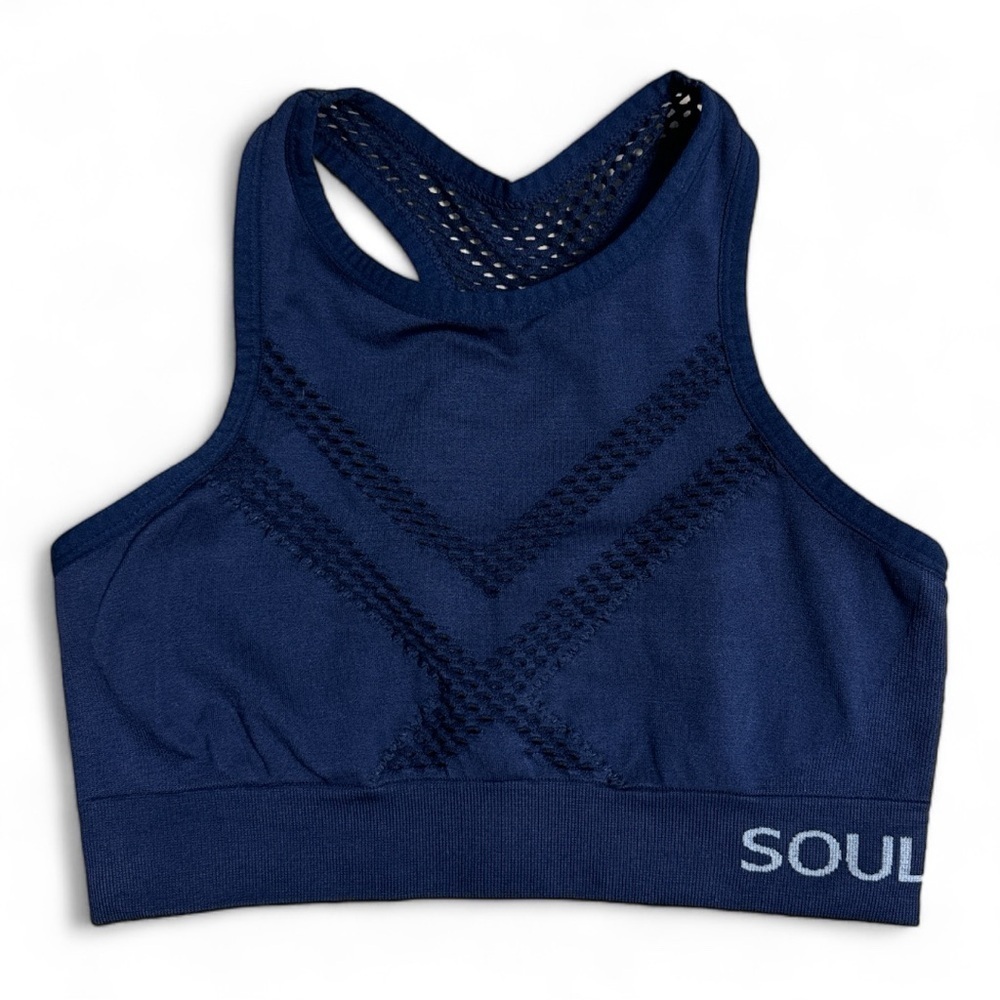 Soulcycle Top Sports Bra Navy Blue XS Excellent Condition Great Excerise Top - Picture 3 of 5